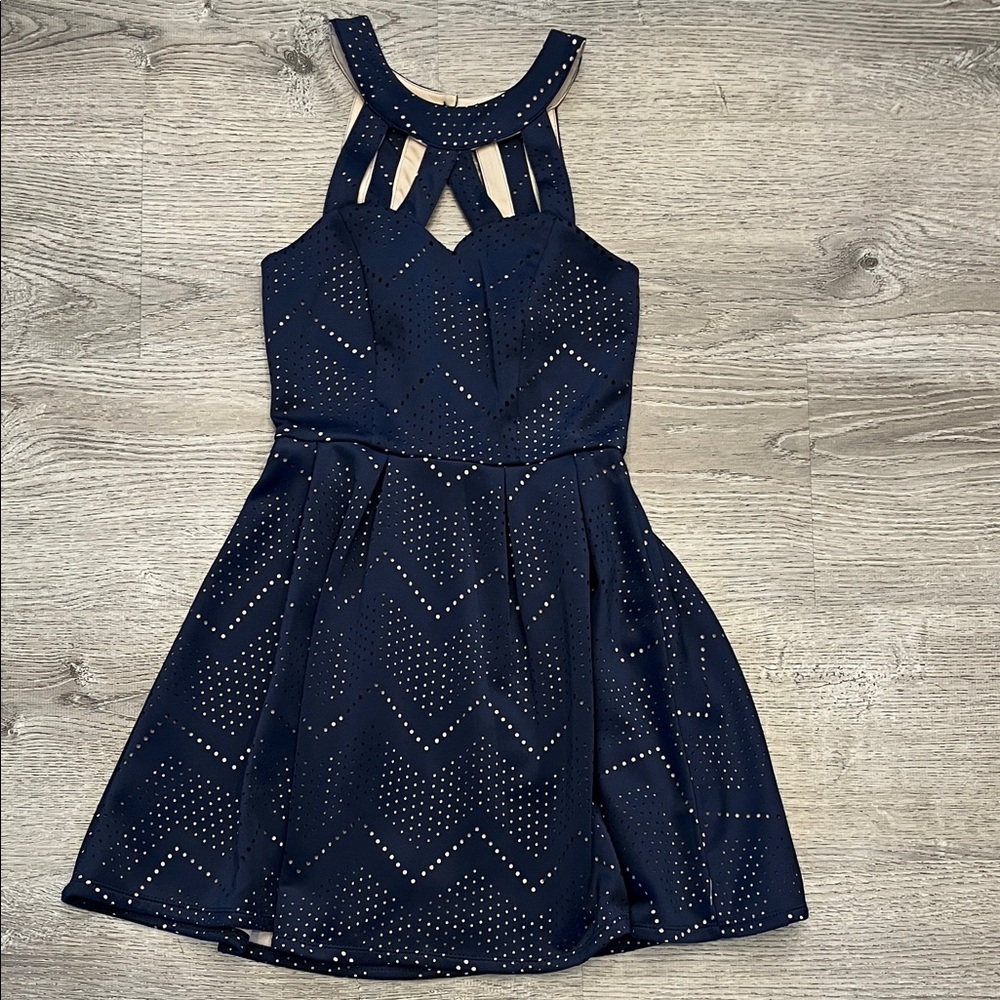 Crystal Doll Navy Blue Junior’s Mini Dress Size 1